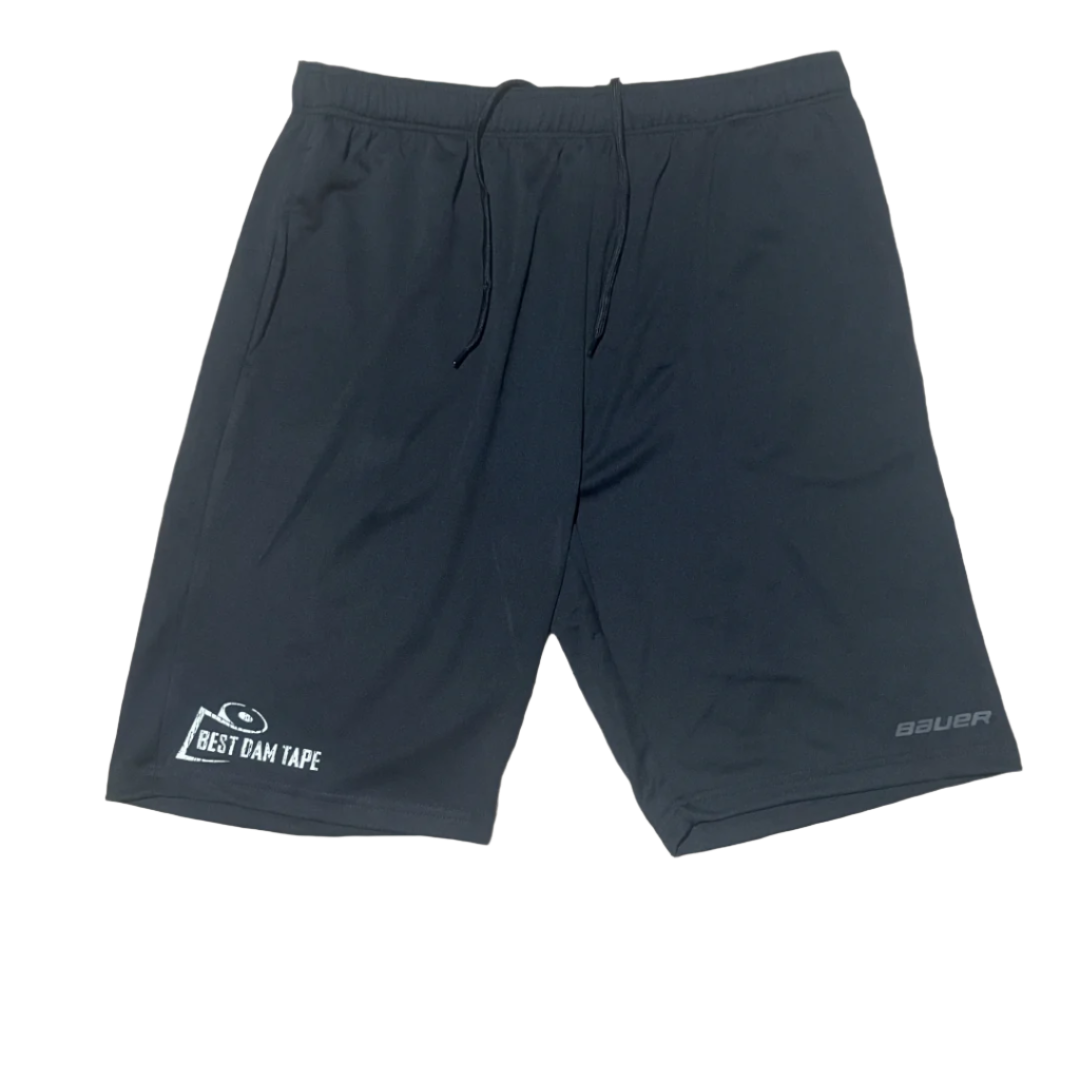 Best Dam Tape black Bauer Core athletic shorts with solid logo