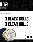 Pro 2 which includes 3 black rolls, 3 clear rolls