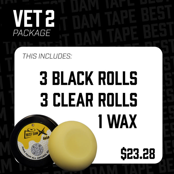 Vet 2 Package which includes 3 Black olls, 3 Clear Rolls and 1 Wax