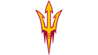 Red and yellow logo on a green background