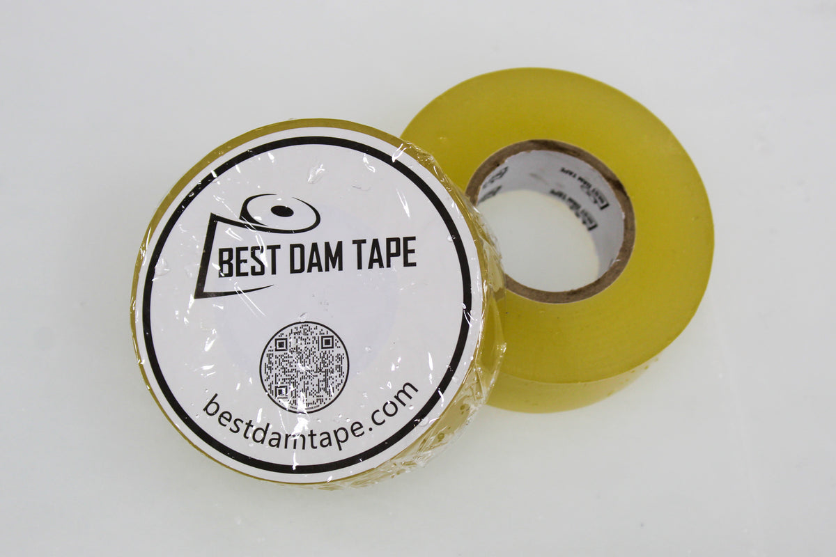 Best Dam clear hockey shin tape roll on white background