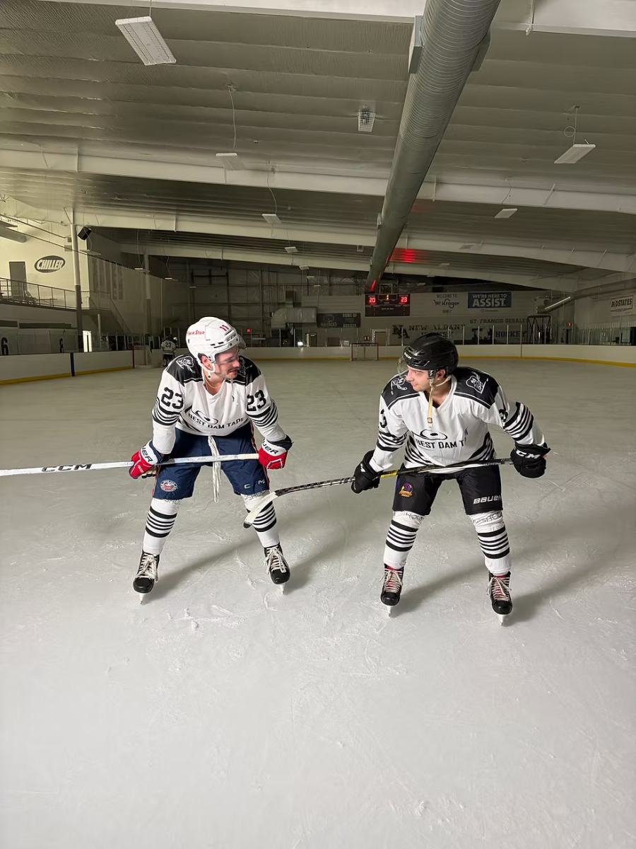 Logan Cuvo taking a face-off