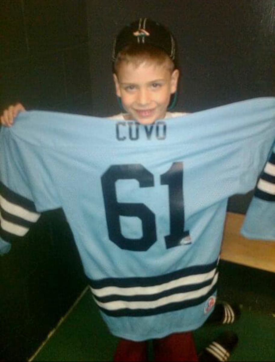 Logan Cuvo as a kid in jersey 61