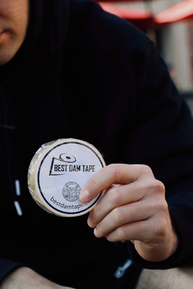 Clear hockey shin tape