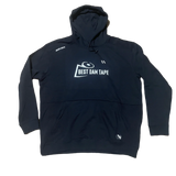 A black hooded sweatshirt with the text 'BEST DAM TAP' printed on the front.