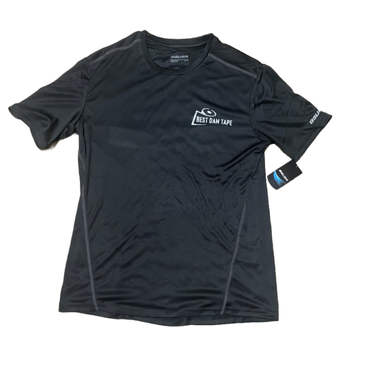 Black Bauer Vapor Tech T-Shirt - Best Dam Tape - Cracked Logo