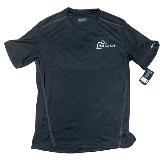 Black Bauer Vapor Tech T-Shirt - Best Dam Tape - Solid Logo