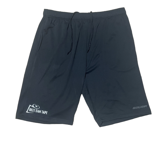 Black Bauer Core Athletic Shorts - Best Dam Tape - Solid Logo
