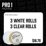 Pro 1 Package includes 3 white rolls and 3 clear rolls