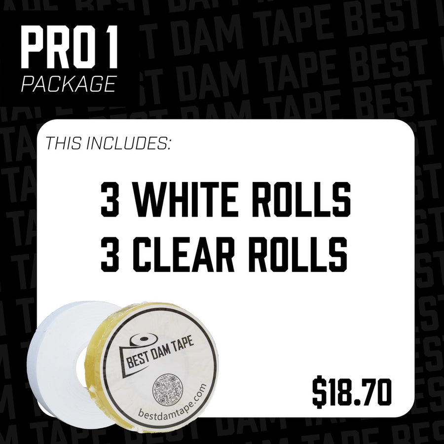 Pro 1 Package includes 3 white rolls and 3 clear rolls