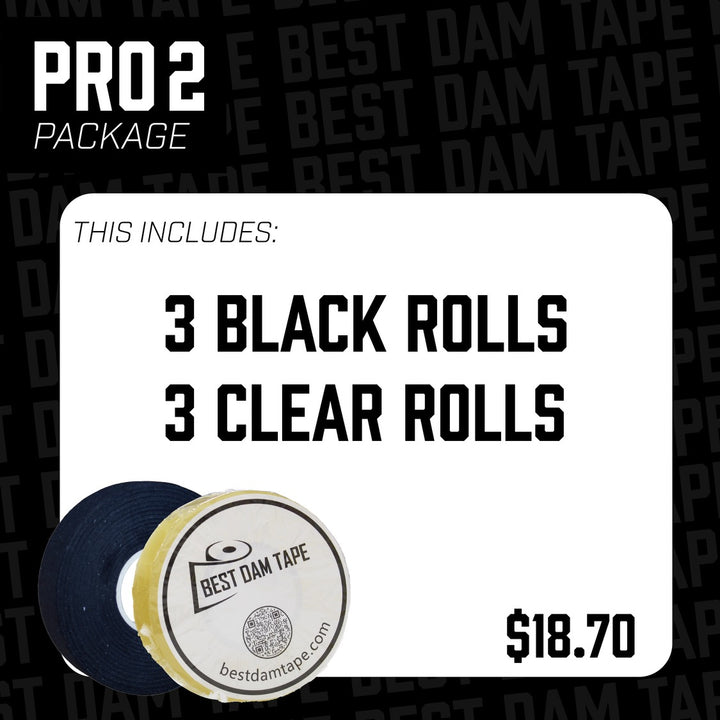 Pro 2 which includes 3 black rolls, 3 clear rolls