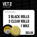 Vet 2 Package which includes 3 Black olls, 3 Clear Rolls and 1 Wax