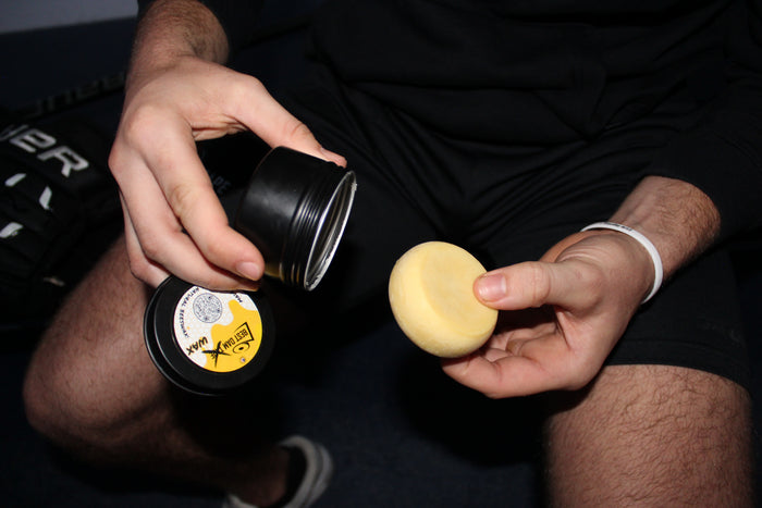 Best Dam Wax peppermint beeswax puck out of the tin