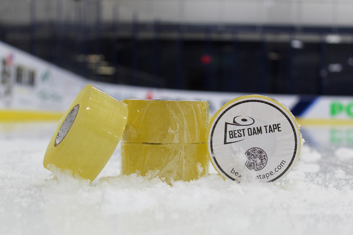 Case of Best Dam double wide clear hockey shin tape rolls