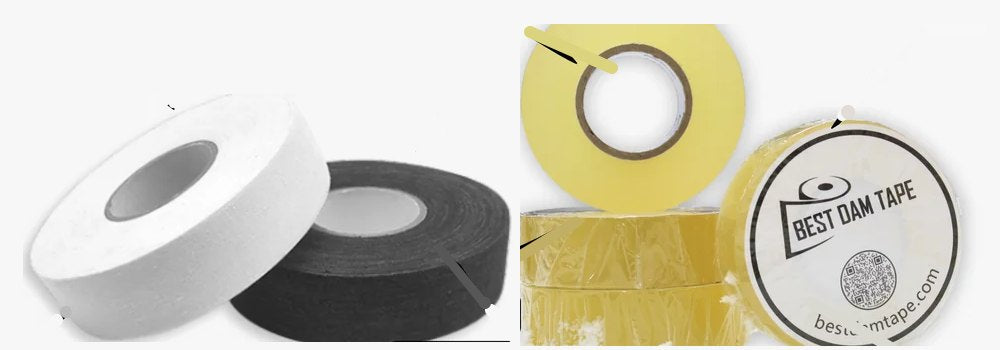 Best Dam white and black cloth hockey tape rolls